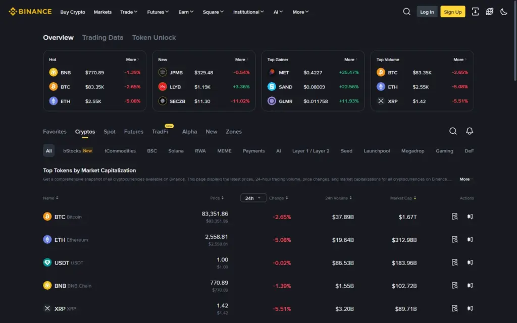 Binance Screenshot
