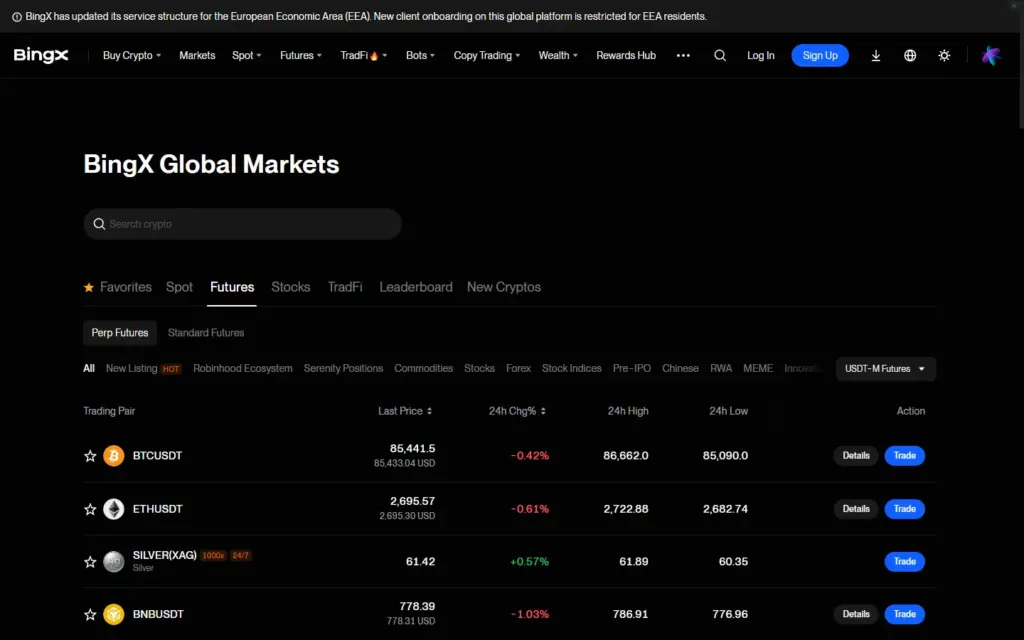 BingX Screenshot