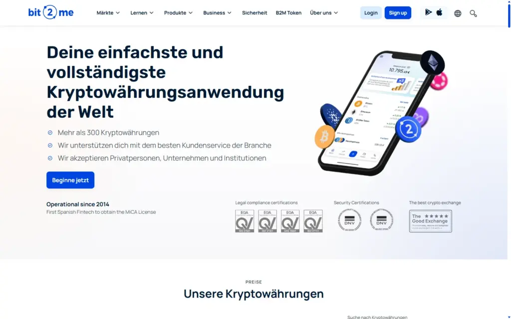 Bit2Me Screenshot