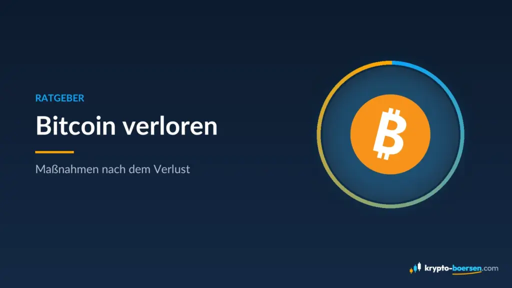 Titelbild „Bitcoin verloren“ mit Bitcoin-Zeichen