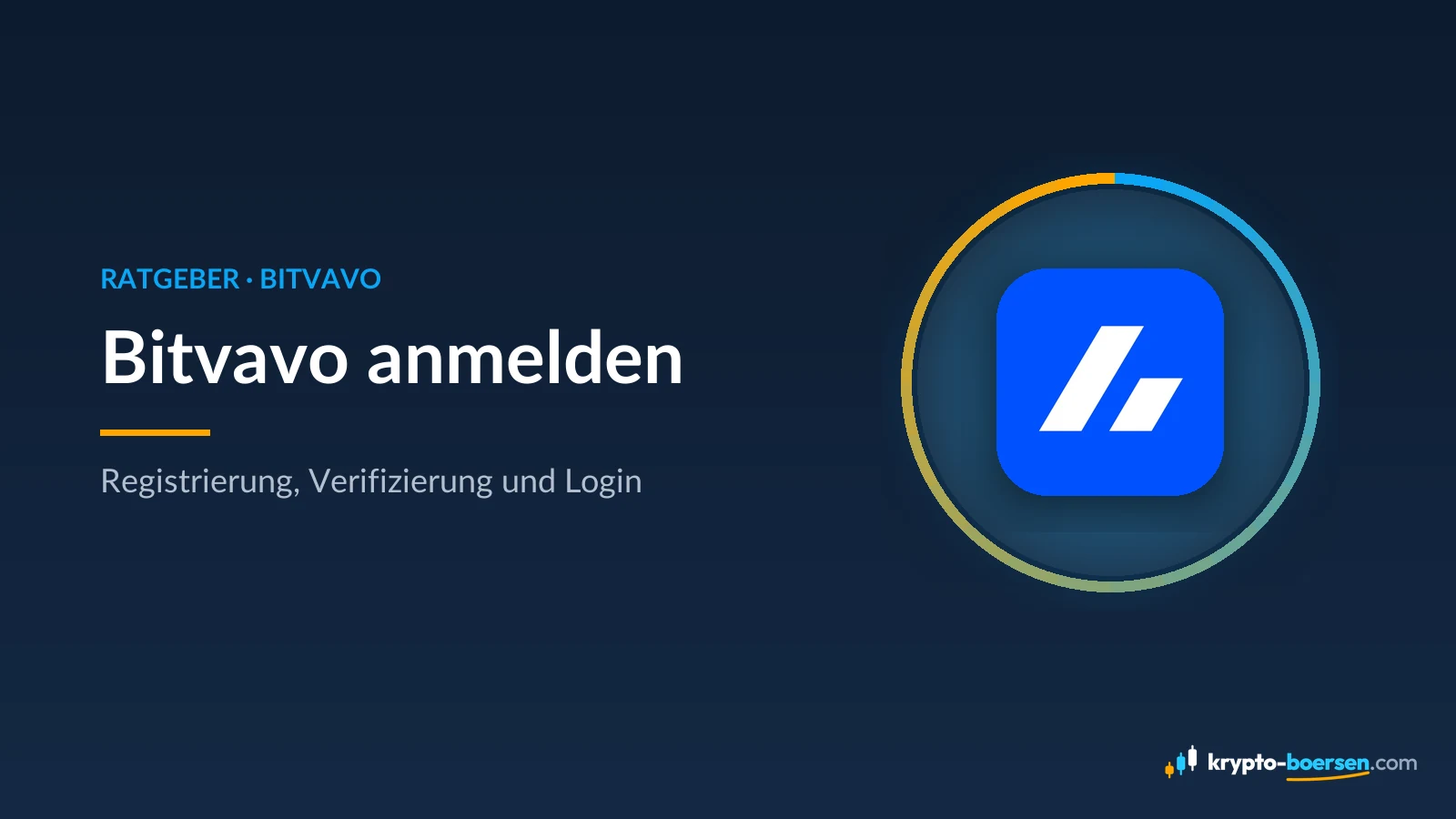 Titelbild „Bitvavo anmelden“ mit dem App-Symbol von Bitvavo