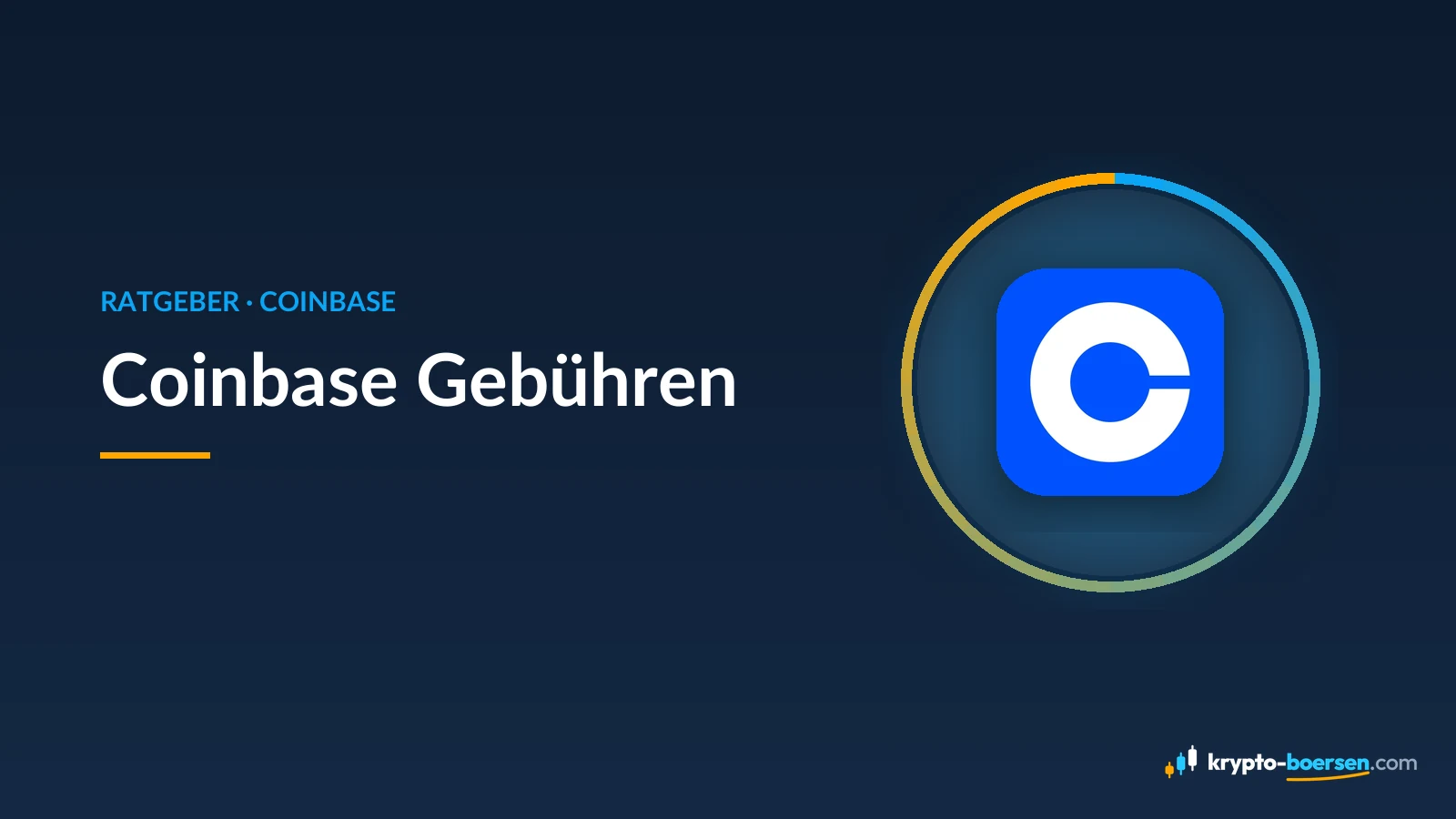 Titelbild „Coinbase Gebühren“ mit dem App-Symbol von Coinbase