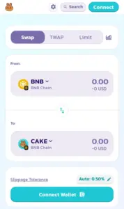 PancakeSwap: Weboberfläche auf dem Handy