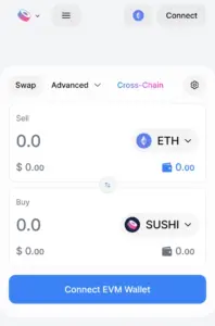 SushiSwap: Weboberfläche auf dem Handy