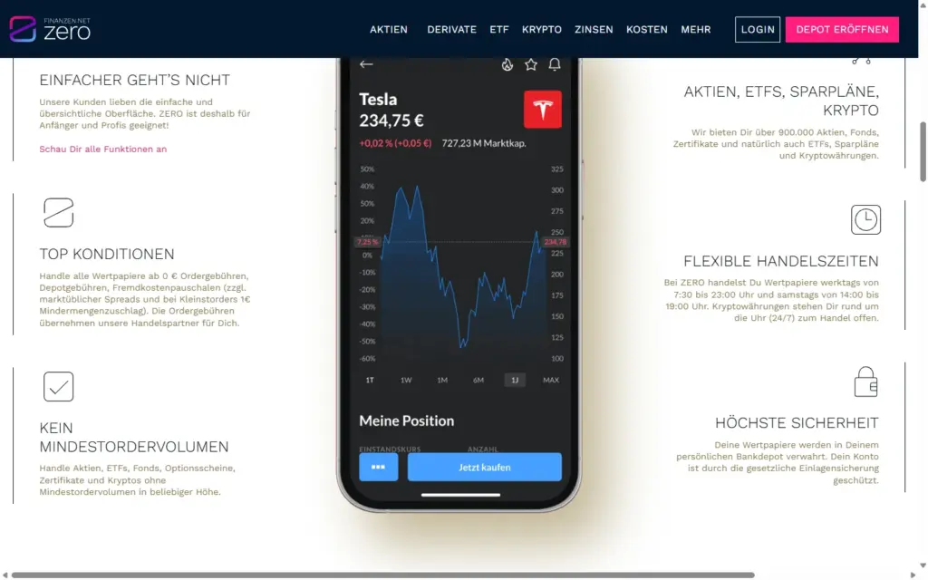finanzen.net zero Screenshot