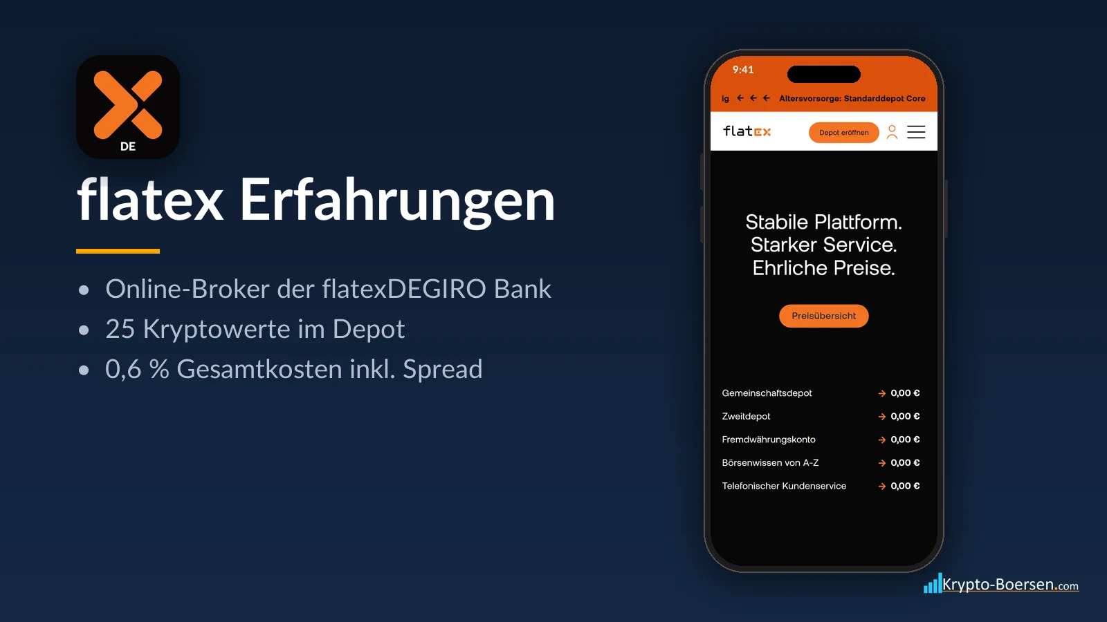 flatex Erfahrungen: Startseite der App auf dem Smartphone