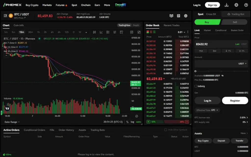 Phemex Screenshot