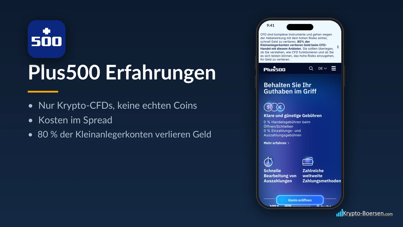 Plus500 Erfahrungen: Startseite der App auf dem Smartphone