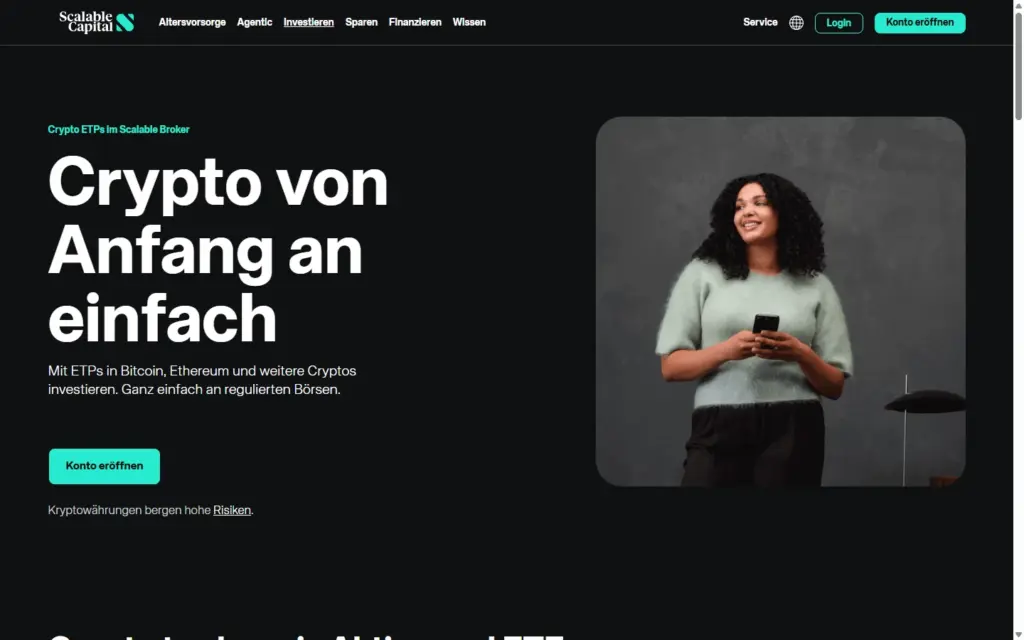 Seite zu Crypto ETPs im Scalable Broker