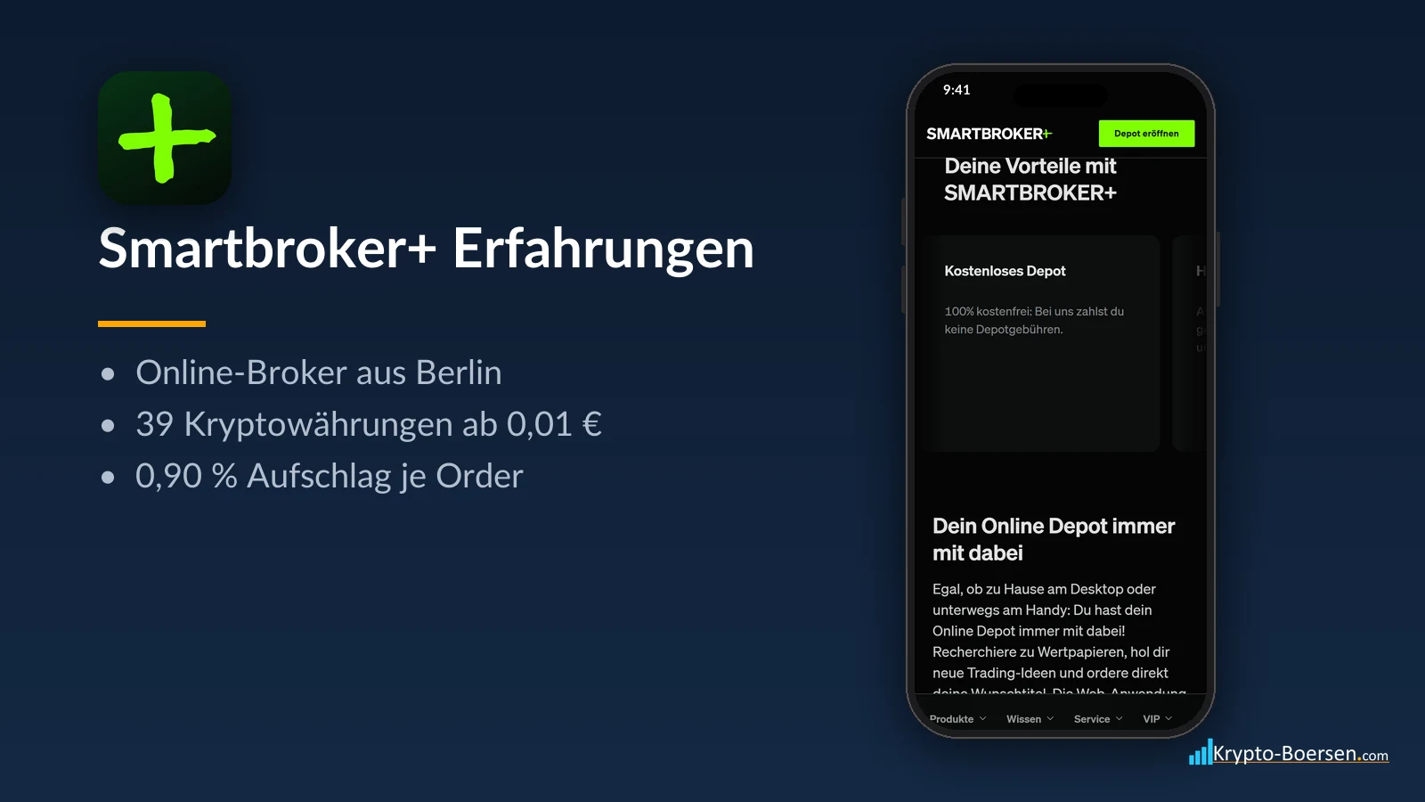 Smartbroker+ Erfahrungen: Startseite der App auf dem Smartphone