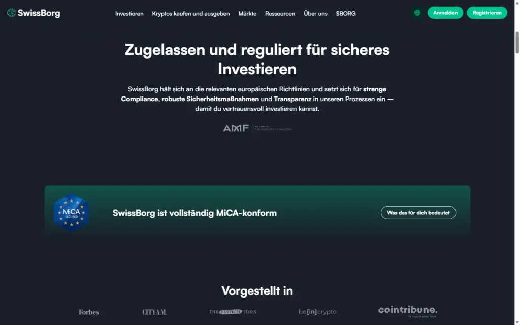 SwissBorg Screenshot