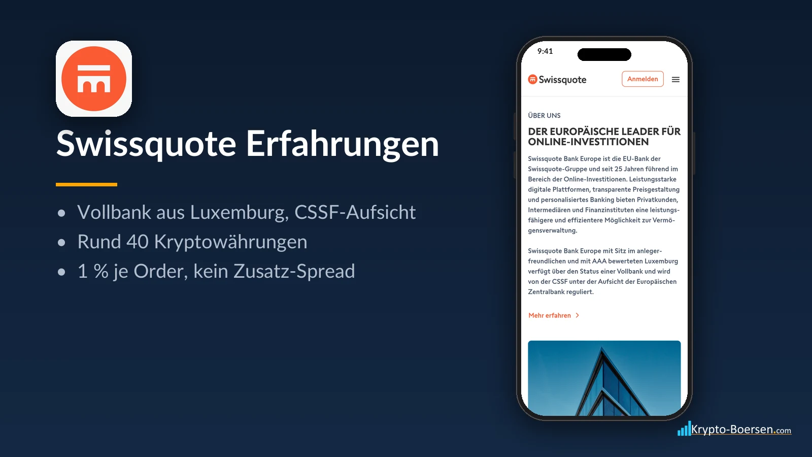 Swissquote Erfahrungen: Startseite der App auf dem Smartphone