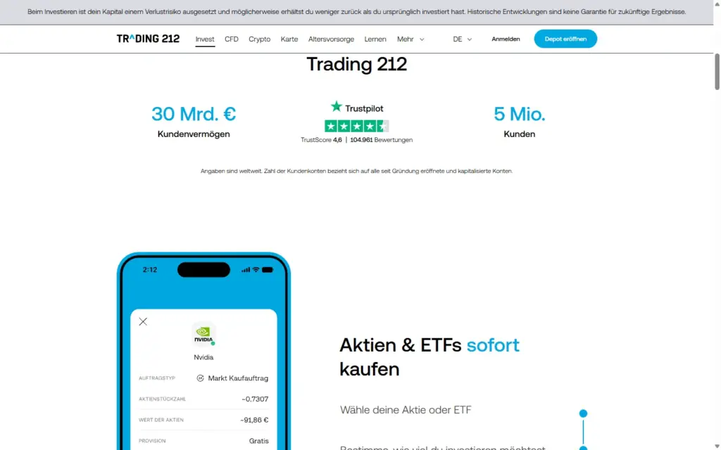 Trading 212 Screenshot